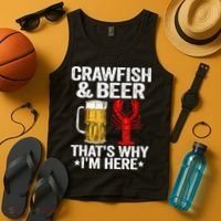 Crawfish & Beer That's Why I'm Here Crayfish Daddy Crawfish Tank Top thumb 4