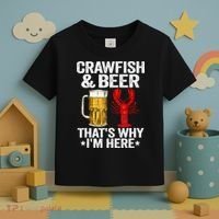 Crawfish & Beer That's Why I'm Here Crayfish Daddy Crawfish Toddler T-Shirt thumb 3