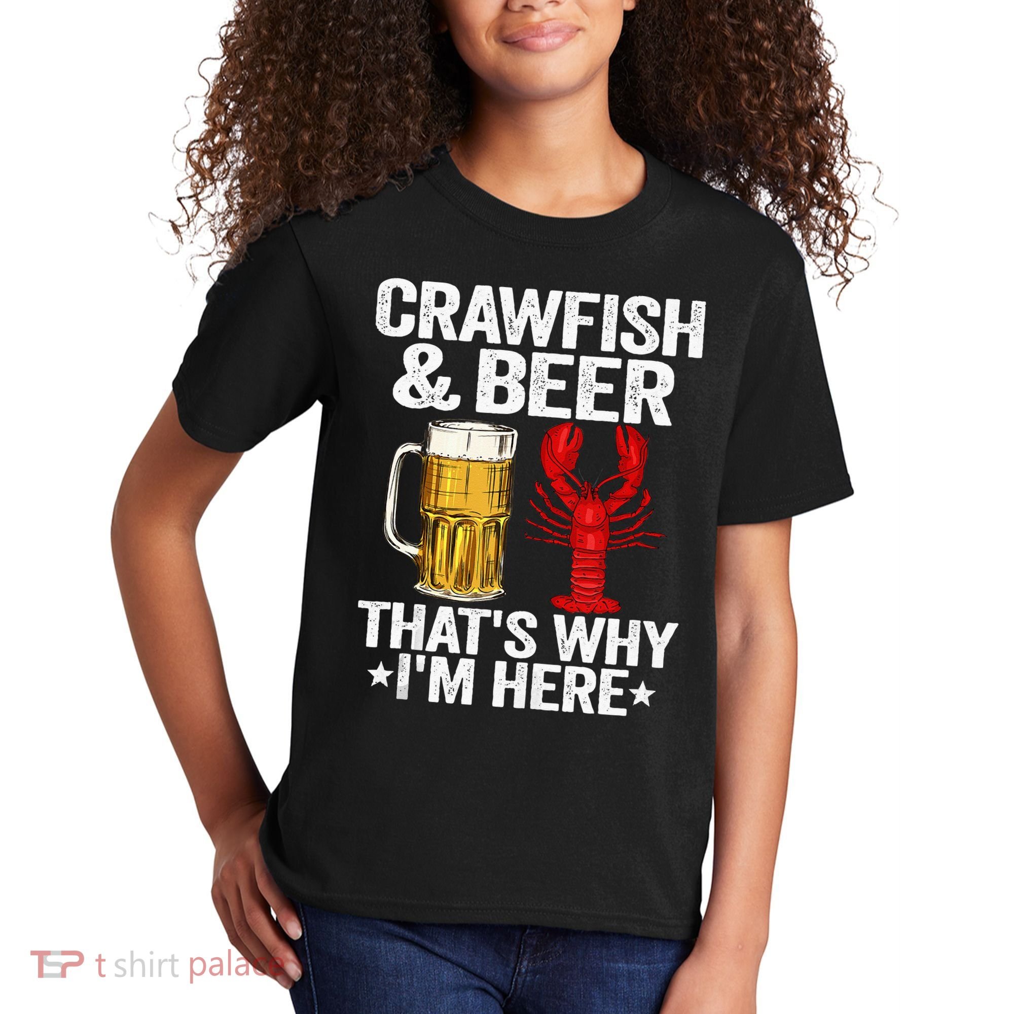 Crawfish & Beer That's Why I'm Here Crayfish Daddy Crawfish Kids T-Shirt