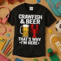 Crawfish & Beer That's Why I'm Here Crayfish Daddy Crawfish Kids T-Shirt thumb 3