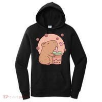 Capybara Bubble Tea Capyboba Boba Milk Tea Lovely Animal Women's Hoodie thumb 0