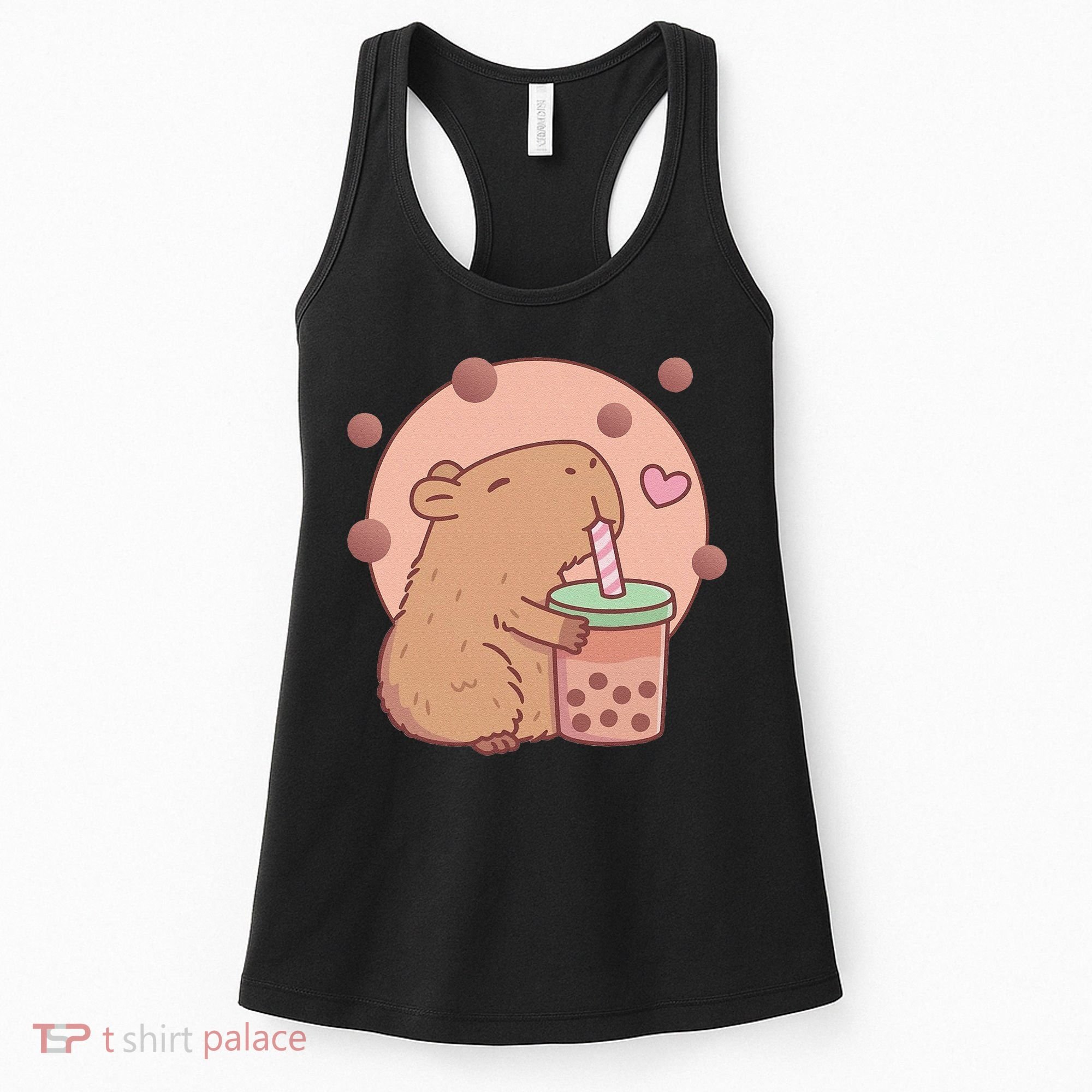 Capybara Bubble Tea Capyboba Boba Milk Tea Lovely Animal Women's Tank Top
