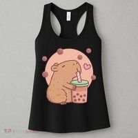 Capybara Bubble Tea Capyboba Boba Milk Tea Lovely Animal Women's Tank Top thumb 3