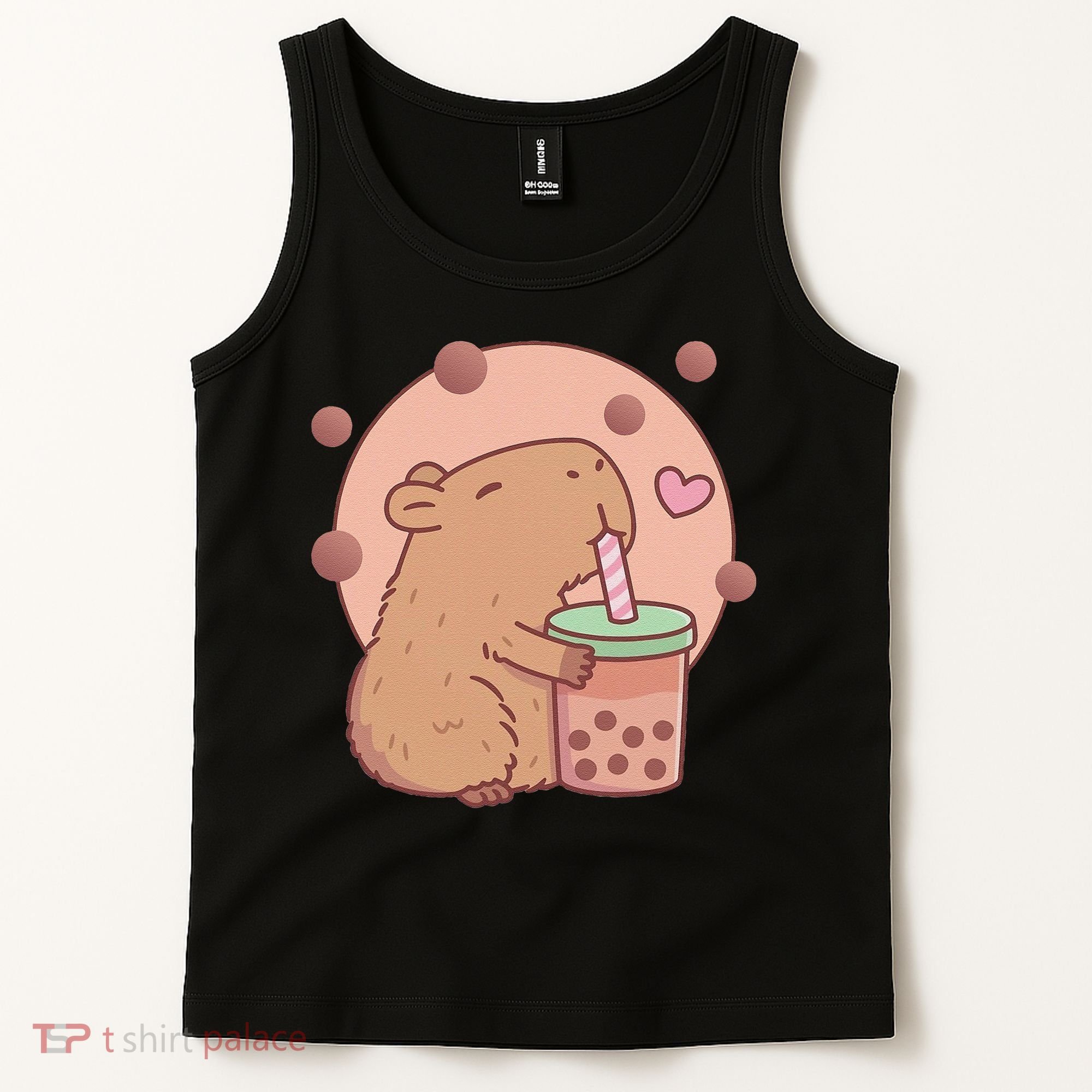 Capybara Bubble Tea Capyboba Boba Milk Tea Lovely Animal Tank Top