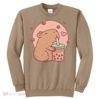 Capybara Bubble Tea Capyboba Boba Milk Tea Lovely Animal Sweatshirt thumb 0