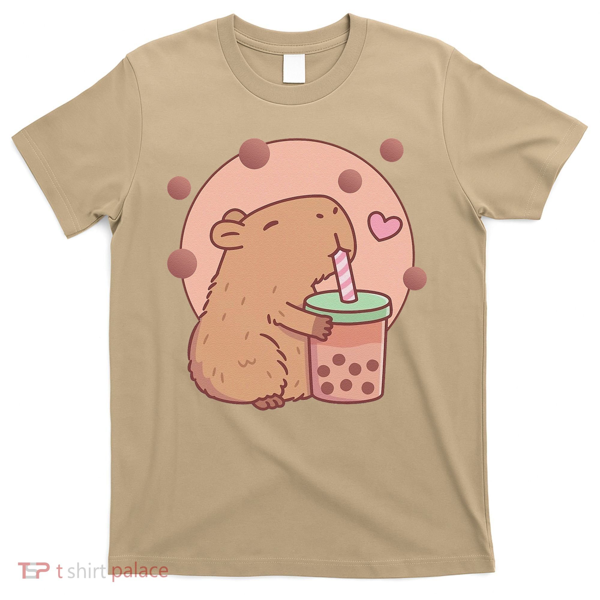 Capybara Bubble Tea Capyboba Boba Milk Tea Lovely Animal T-Shirt