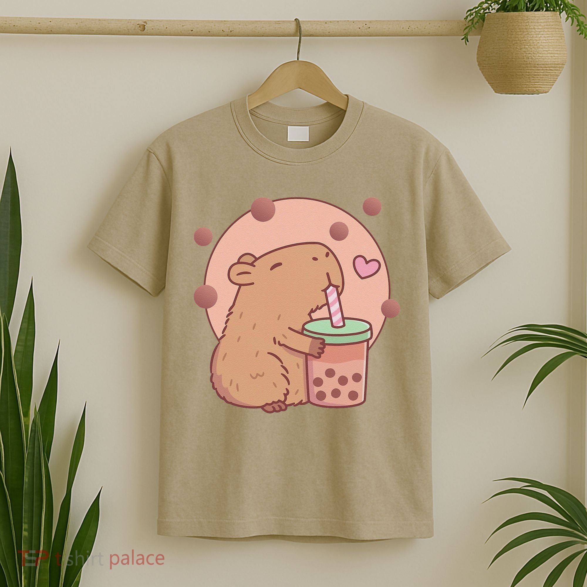 Capybara Bubble Tea Capyboba Boba Milk Tea Lovely Animal T-Shirt