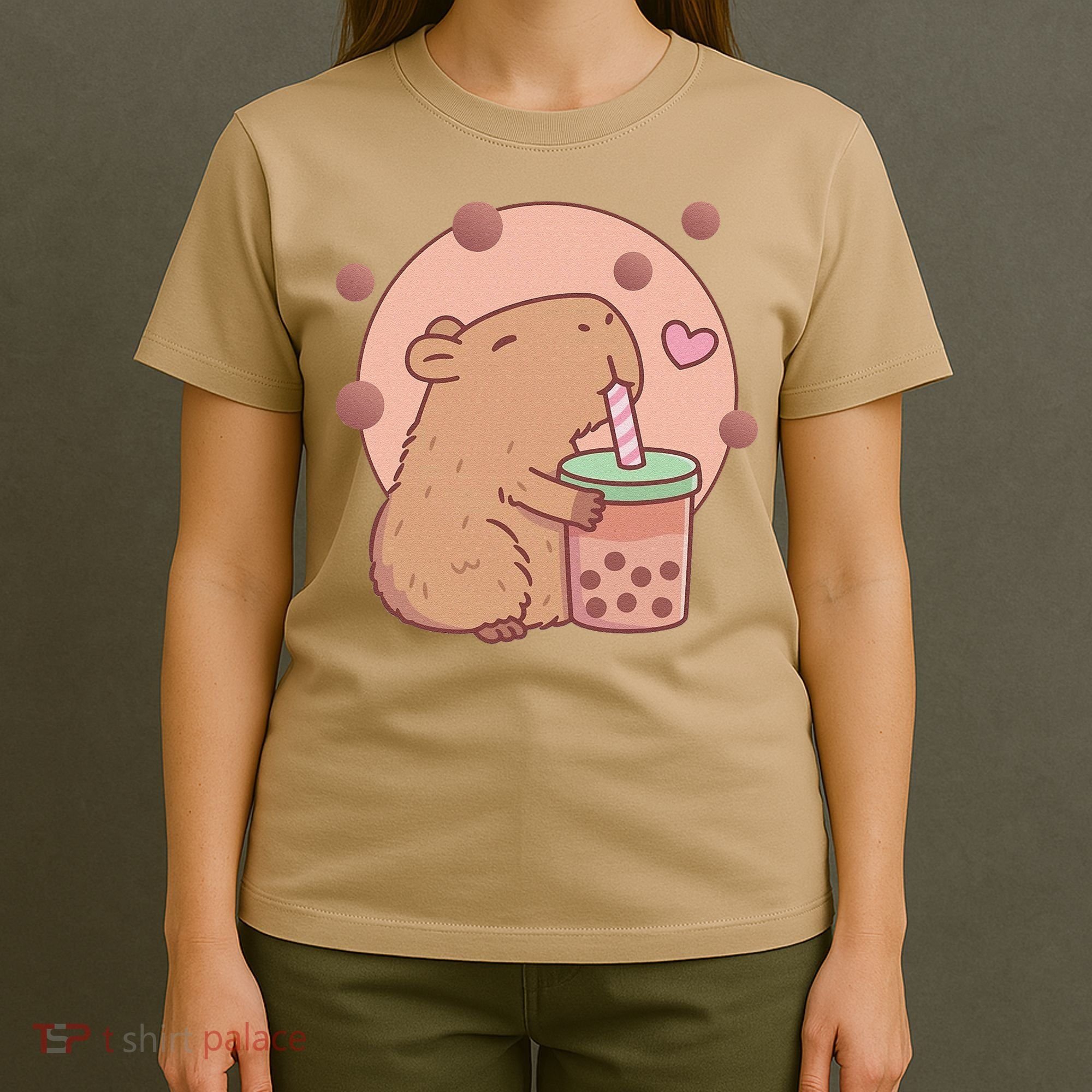 Capybara Bubble Tea Capyboba Boba Milk Tea Lovely Animal T-Shirt