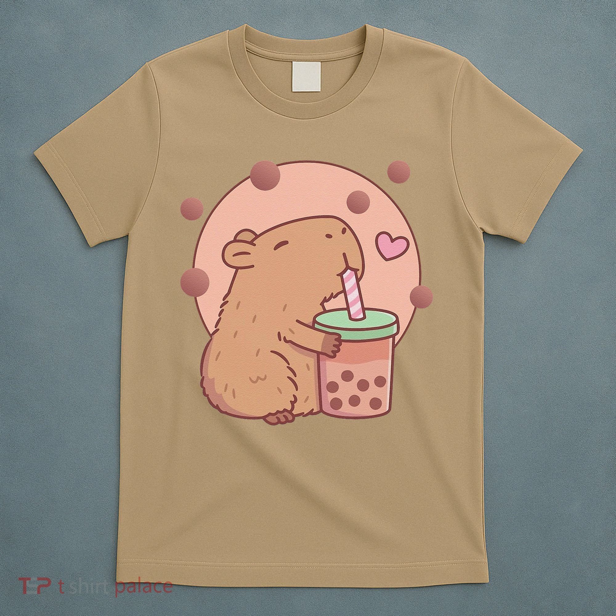 Capybara Bubble Tea Capyboba Boba Milk Tea Lovely Animal T-Shirt