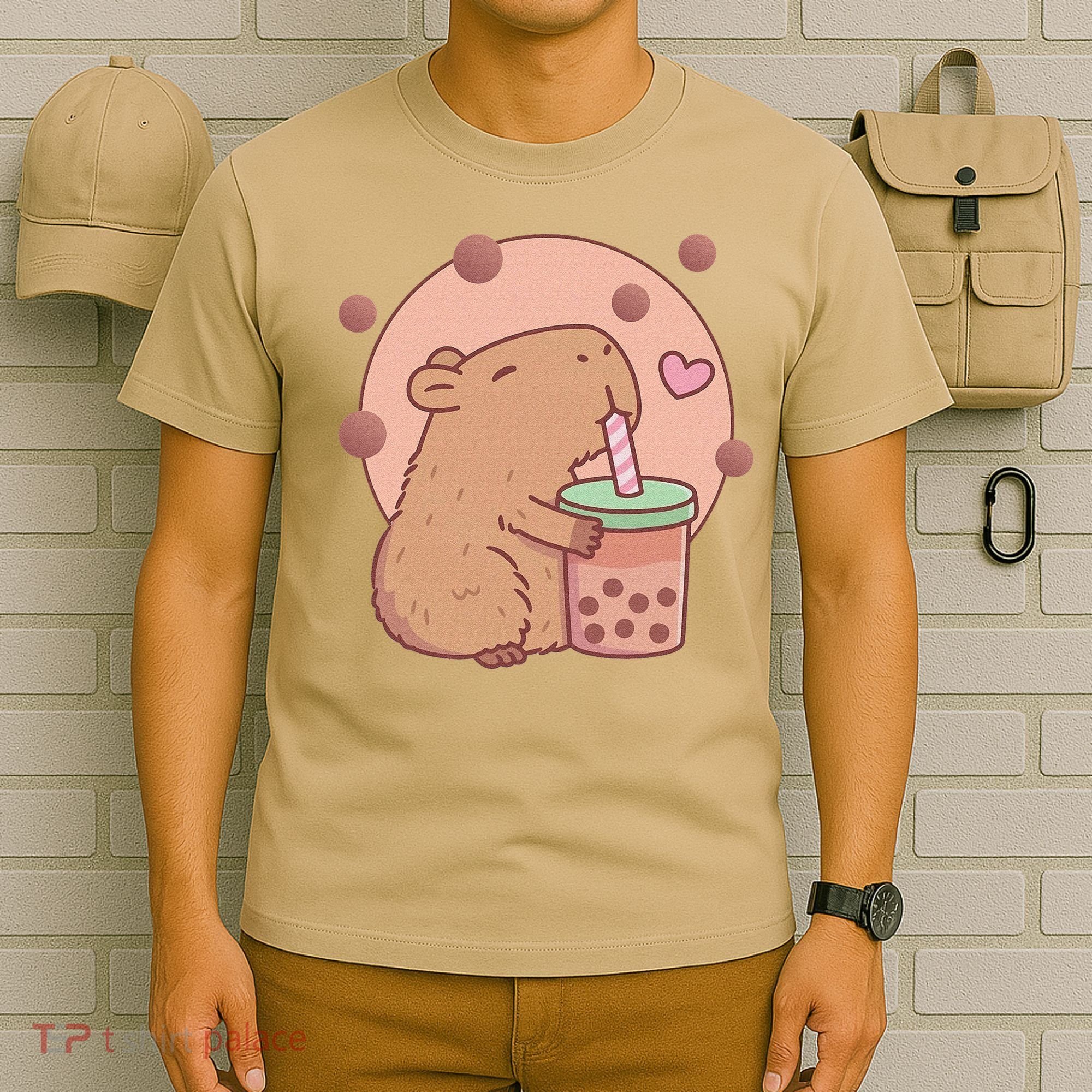 Capybara Bubble Tea Capyboba Boba Milk Tea Lovely Animal T-Shirt