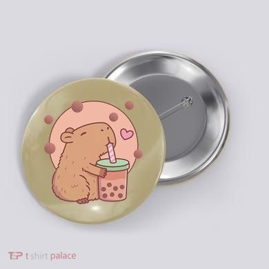 Capybara Bubble Tea Capyboba Boba Milk Tea Lovely Animal Button
