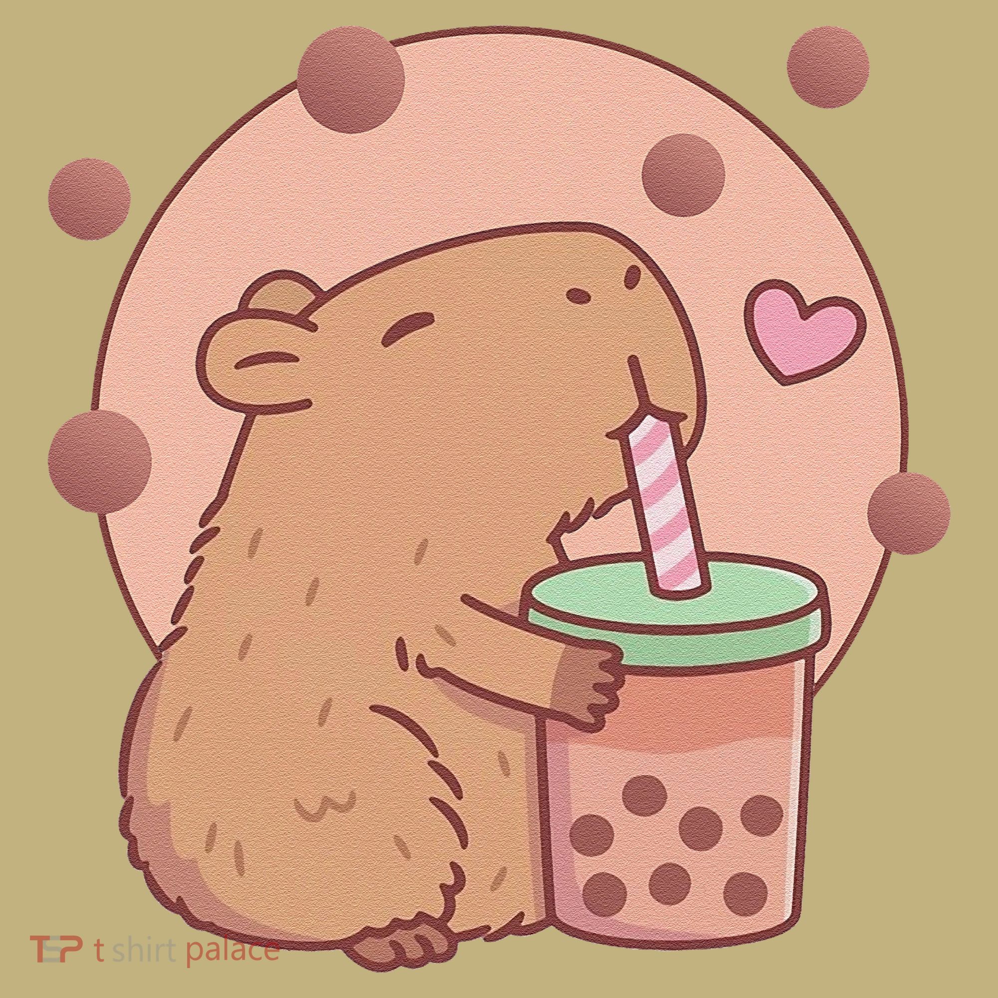 Capybara Bubble Tea Capyboba Boba Milk Tea Lovely Animal Mousepad