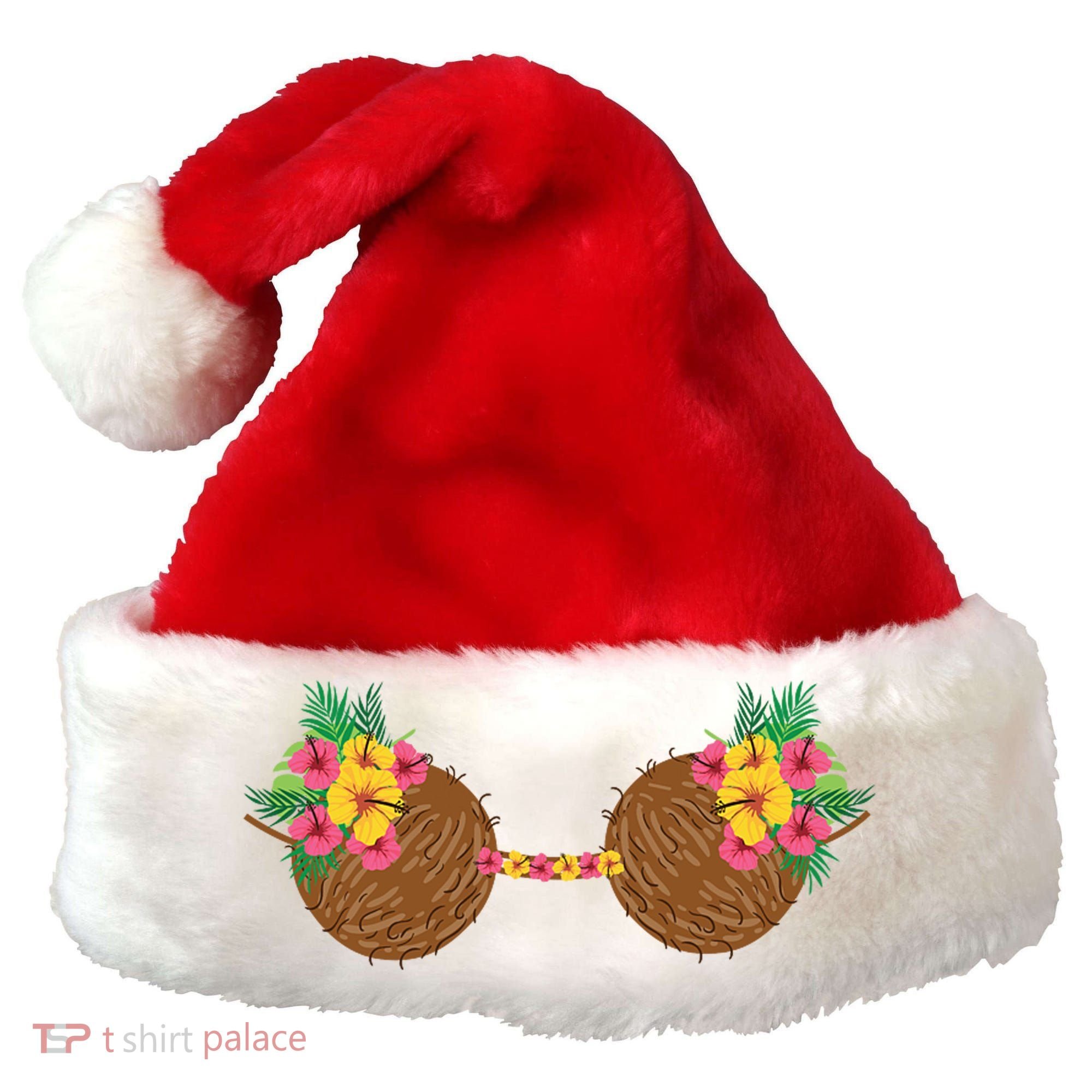 Coconut Bra Tropical Santa Hat