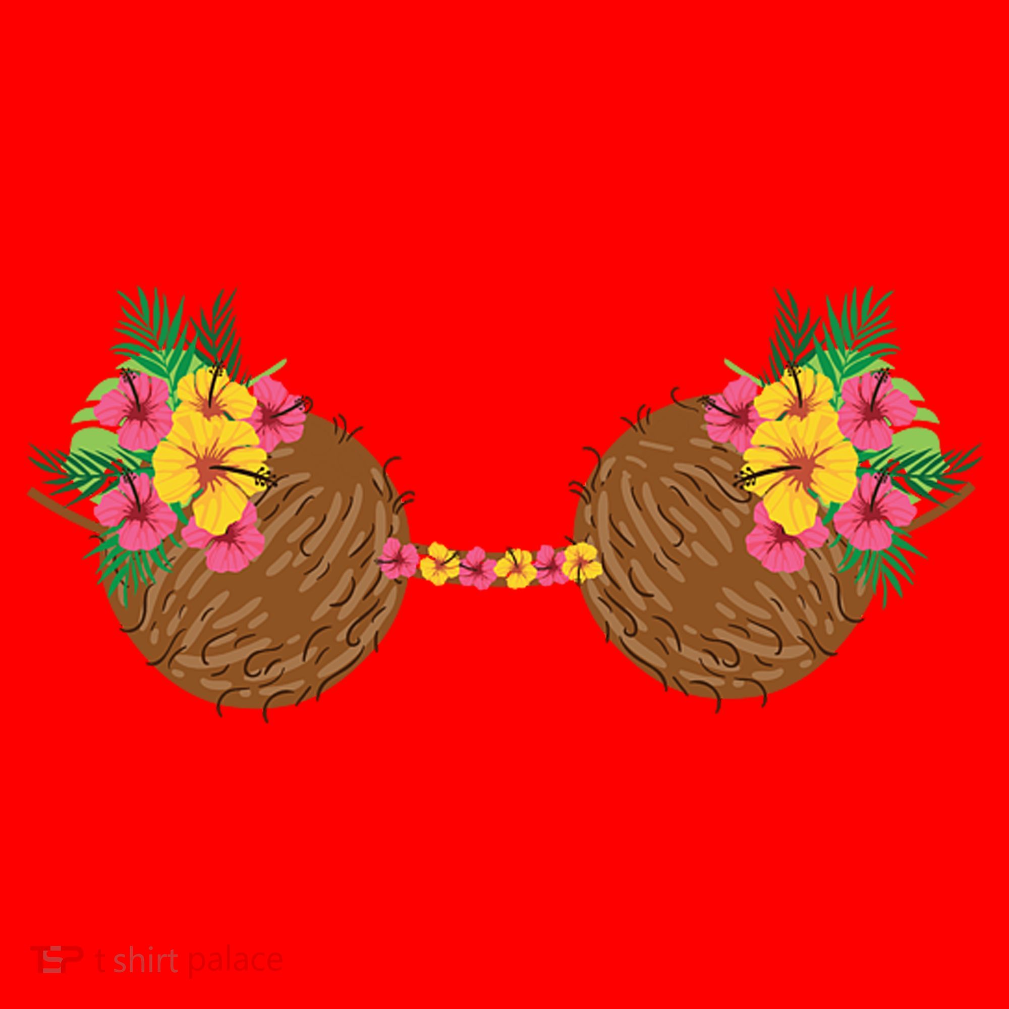 Coconut Bra Tropical Santa Hat