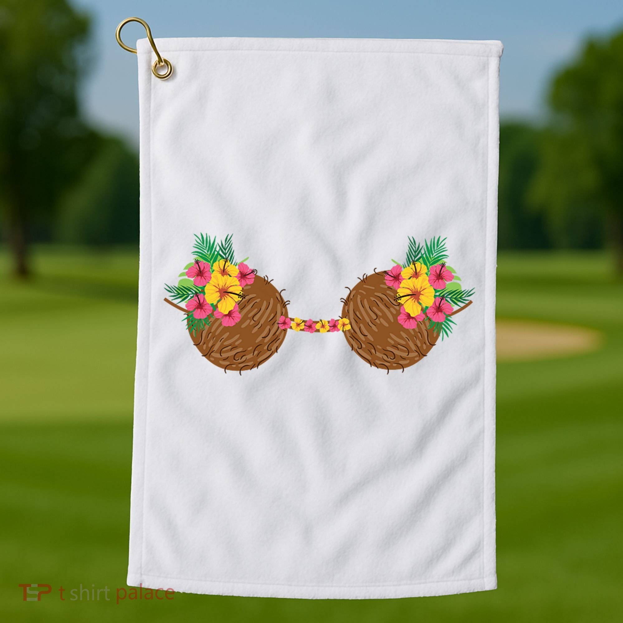 Coconut Bra Tropical Golf Towel