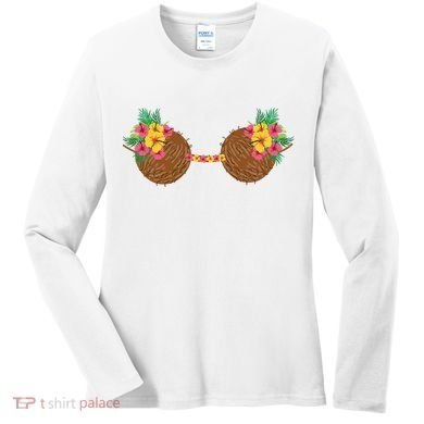 Coconut Bra Tropical Women's Long Sleeve Shirt