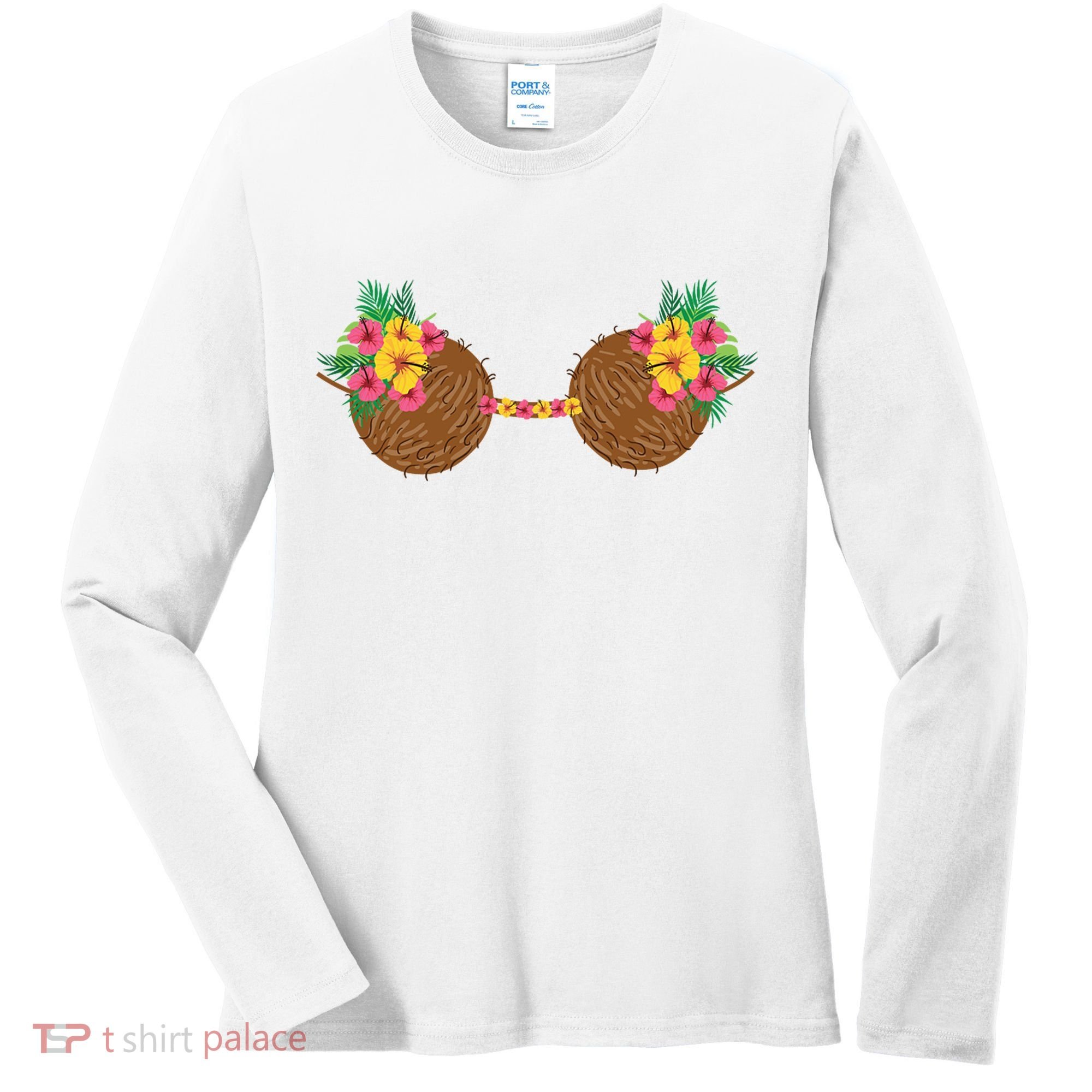 Coconut Bra Tropical Women's Long Sleeve Shirt