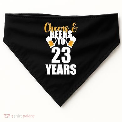 Personalize Cheers & Beers Custom Birthday Year USA-Made Doggie Bandana