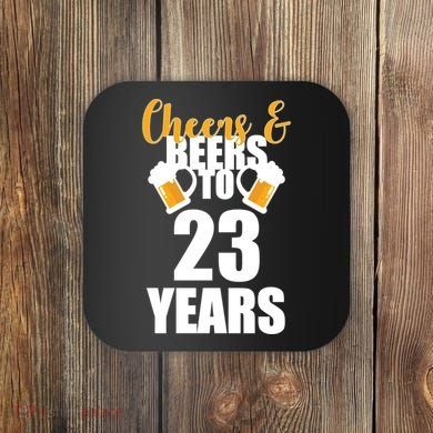 Personalize Cheers & Beers Custom Birthday Year Coaster