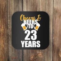 Personalize Cheers & Beers Custom Birthday Year Coaster thumb 0