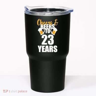 Personalize Cheers & Beers Custom Birthday Year Tumbler