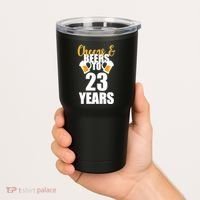 Personalize Cheers & Beers Custom Birthday Year Tumbler thumb 2