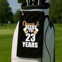 Personalize Cheers & Beers Custom Birthday Year Golf Towel thumb 2