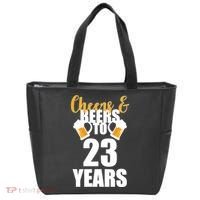 Personalize Cheers & Beers Custom Birthday Year Tote Bag thumb 0