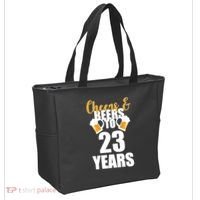 Personalize Cheers & Beers Custom Birthday Year Tote Bag thumb 2