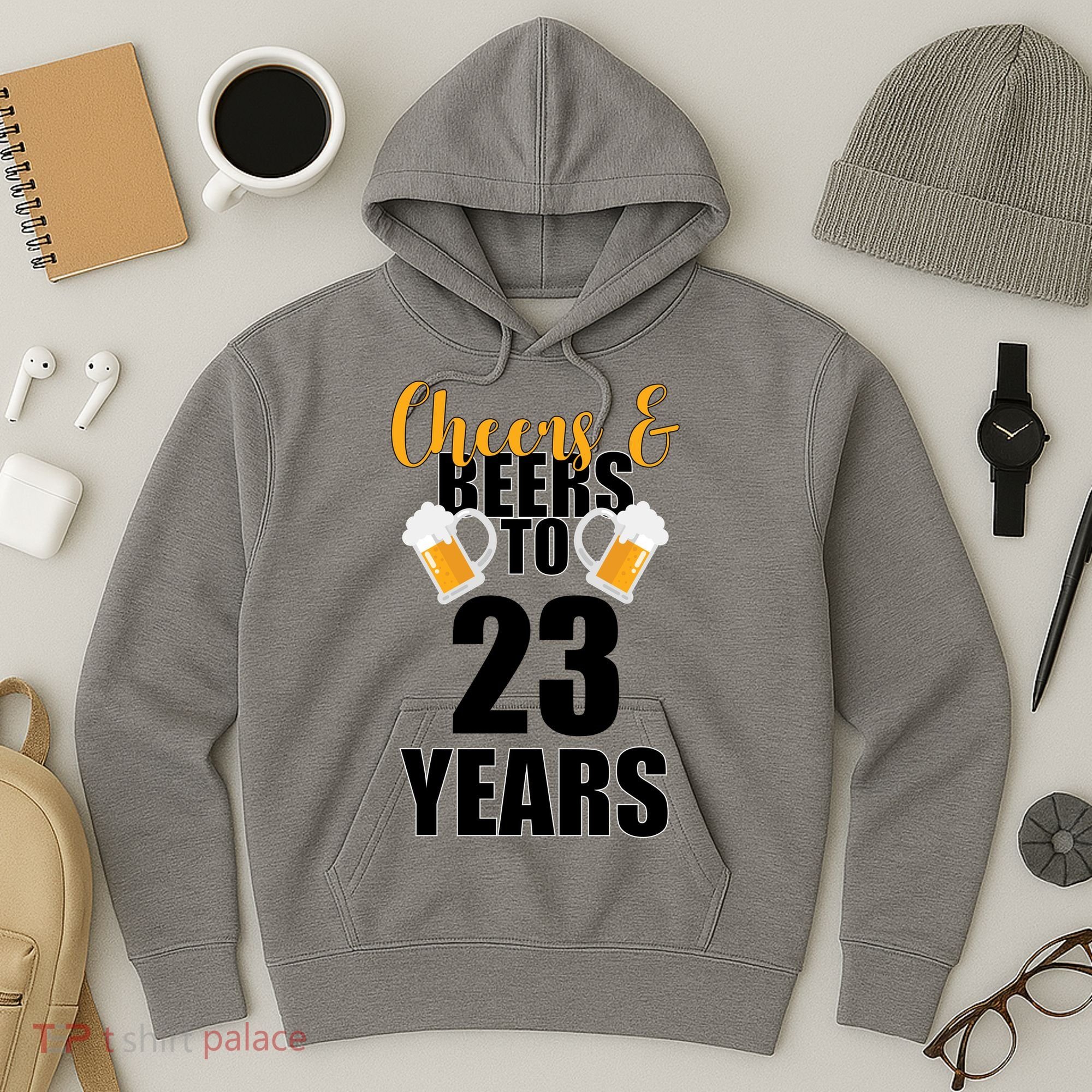 Personalize Cheers & Beers Custom Birthday Year Hoodie