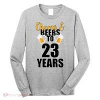 Personalize Cheers & Beers Custom Birthday Year Long Sleeve Shirt thumb 0