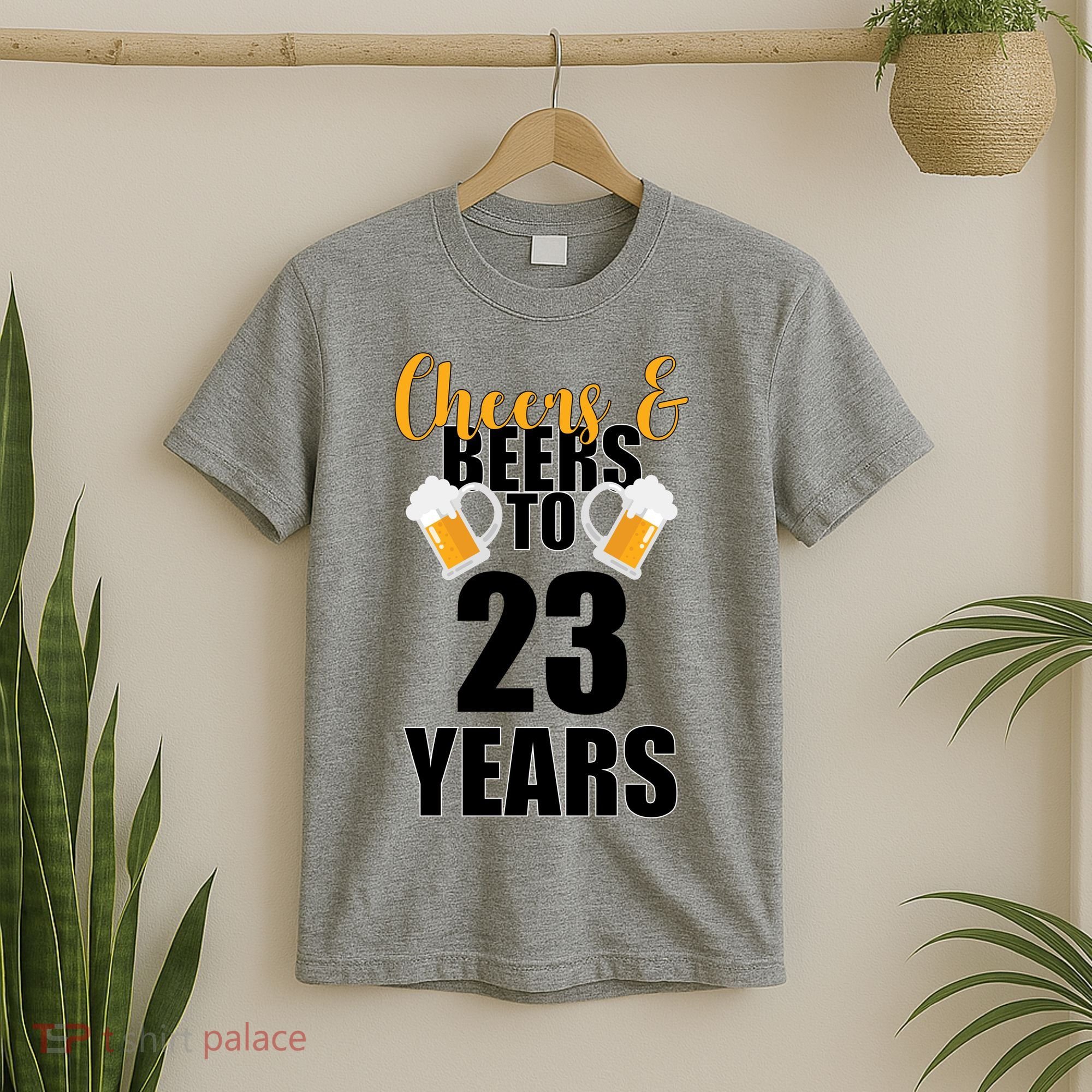 Personalize Cheers & Beers Custom Birthday Year T-Shirt