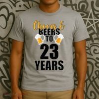 Personalize Cheers & Beers Custom Birthday Year T-Shirt thumb 3