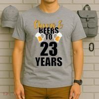 Personalize Cheers & Beers Custom Birthday Year T-Shirt thumb 6