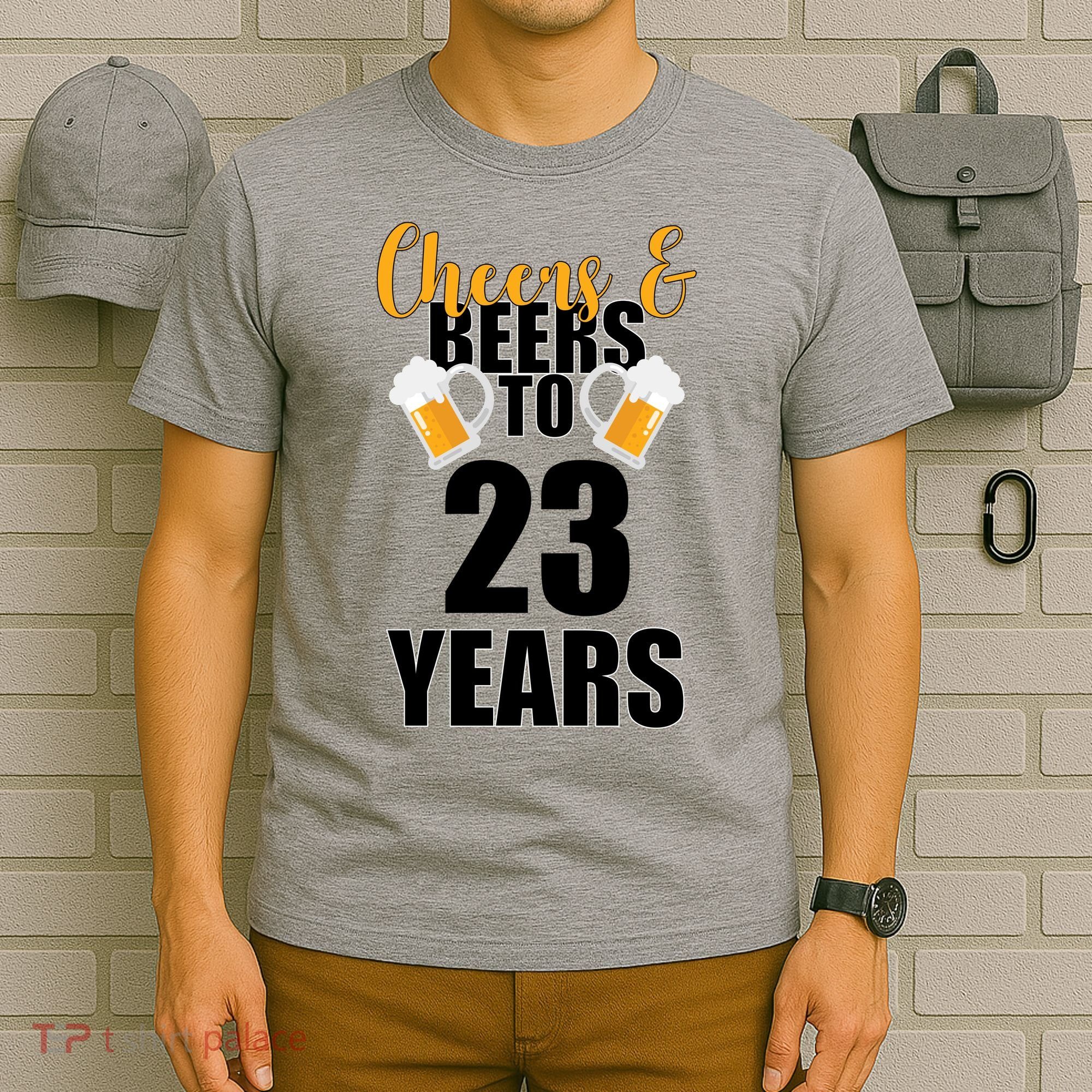 Personalize Cheers & Beers Custom Birthday Year T-Shirt