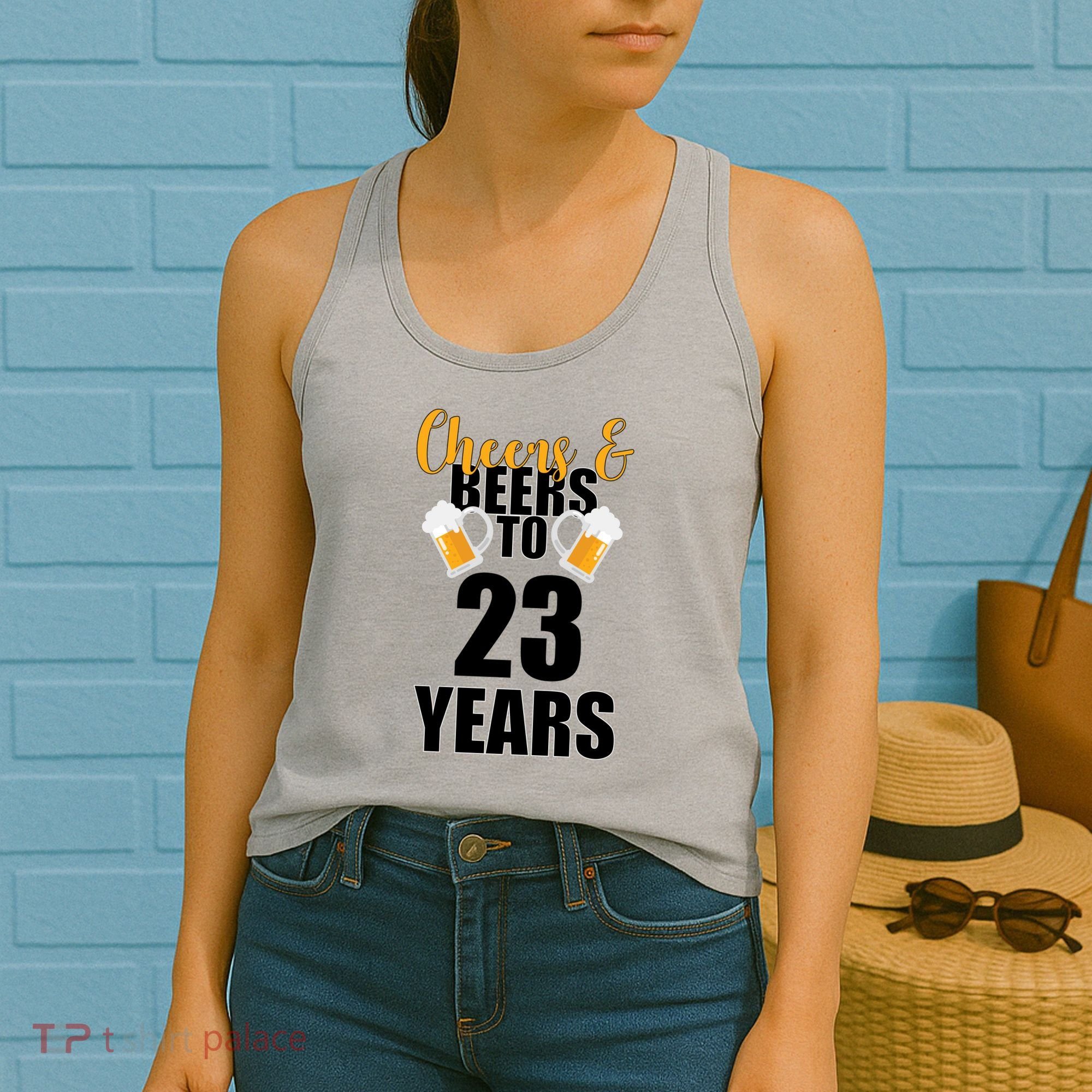 Personalize Cheers & Beers Custom Birthday Year Women's Tank Top