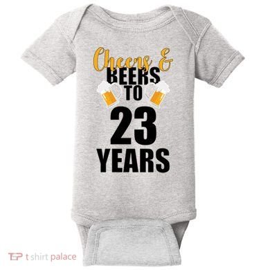 Personalize Cheers & Beers Custom Birthday Year Baby Bodysuit