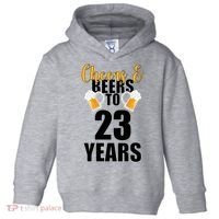 Personalize Cheers & Beers Custom Birthday Year Toddler Hoodie thumb 0