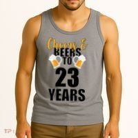 Personalize Cheers & Beers Custom Birthday Year Tank Top thumb 3