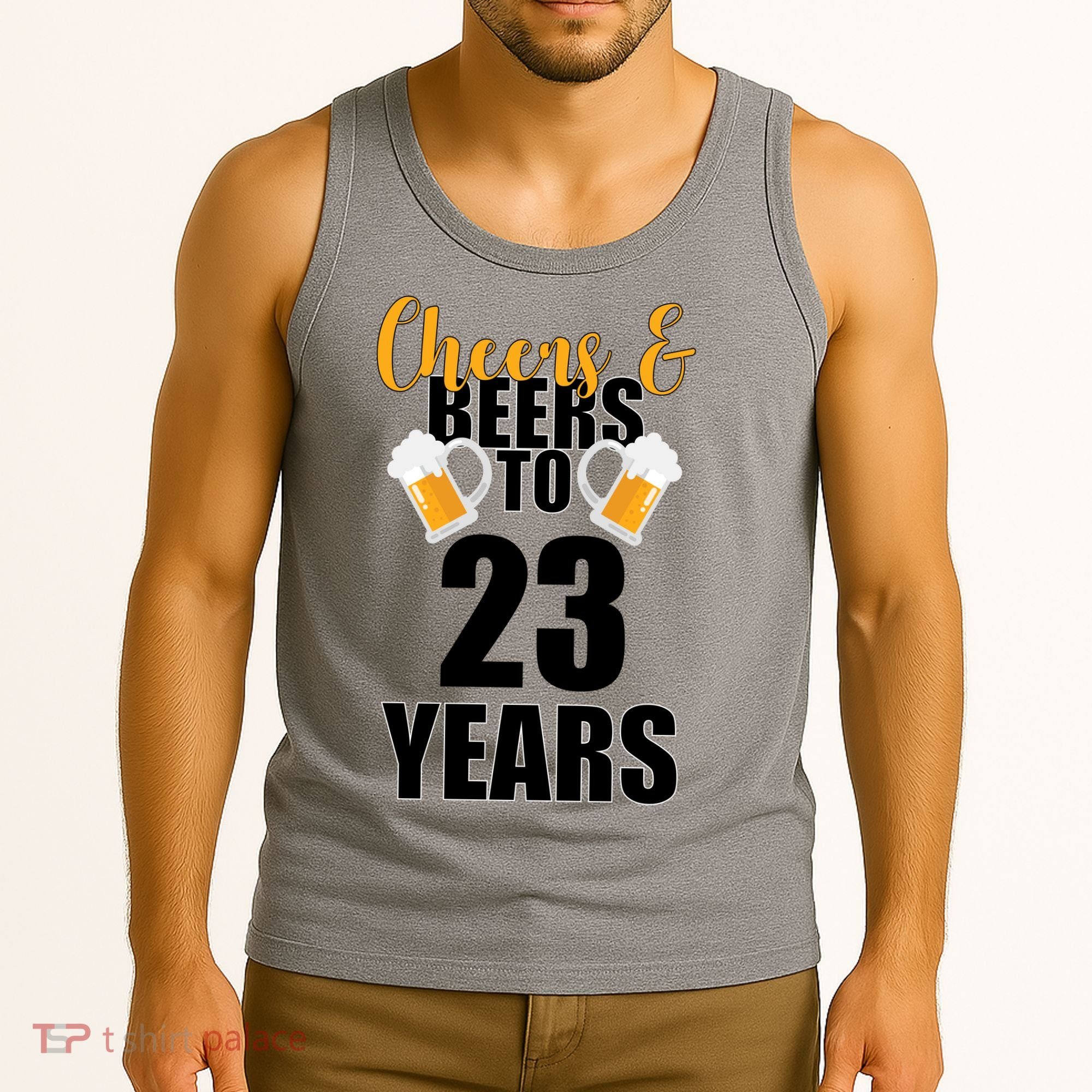 Personalize Cheers & Beers Custom Birthday Year Tank Top