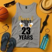 Personalize Cheers & Beers Custom Birthday Year Tank Top thumb 4