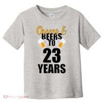Personalize Cheers & Beers Custom Birthday Year Toddler T-Shirt thumb 0