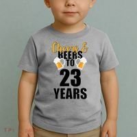Personalize Cheers & Beers Custom Birthday Year Toddler T-Shirt thumb 2