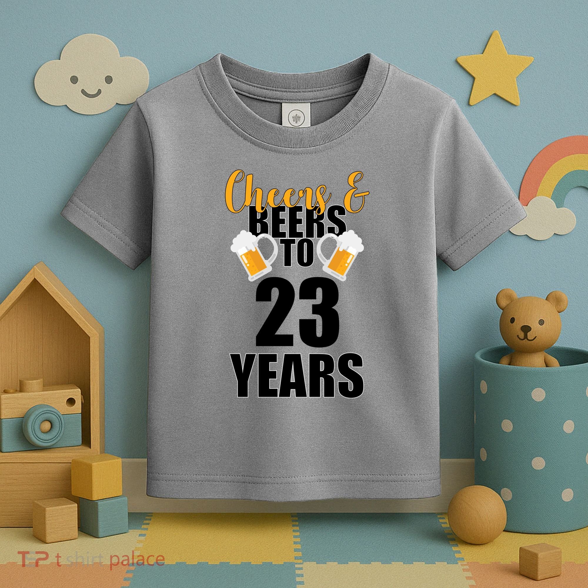 Personalize Cheers & Beers Custom Birthday Year Toddler T-Shirt