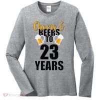 Personalize Cheers & Beers Custom Birthday Year Women's Long Sleeve Shirt thumb 0