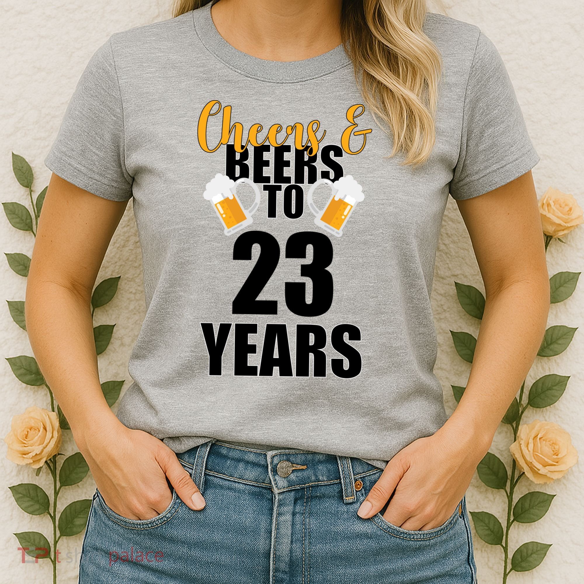 Personalize Cheers & Beers Custom Birthday Year Women's T-Shirt