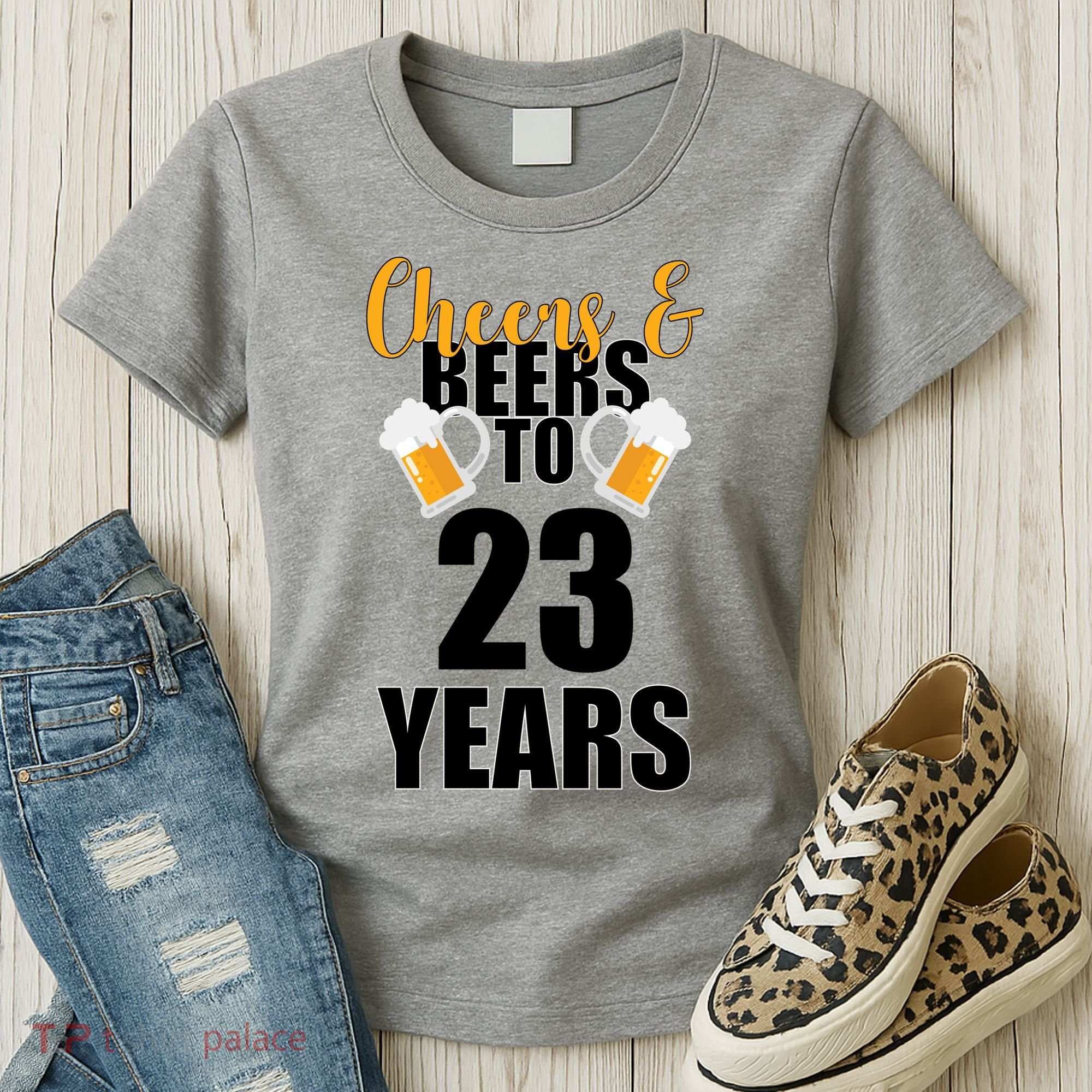 Personalize Cheers & Beers Custom Birthday Year Women's T-Shirt