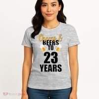 Personalize Cheers & Beers Custom Birthday Year Women's T-Shirt thumb 4