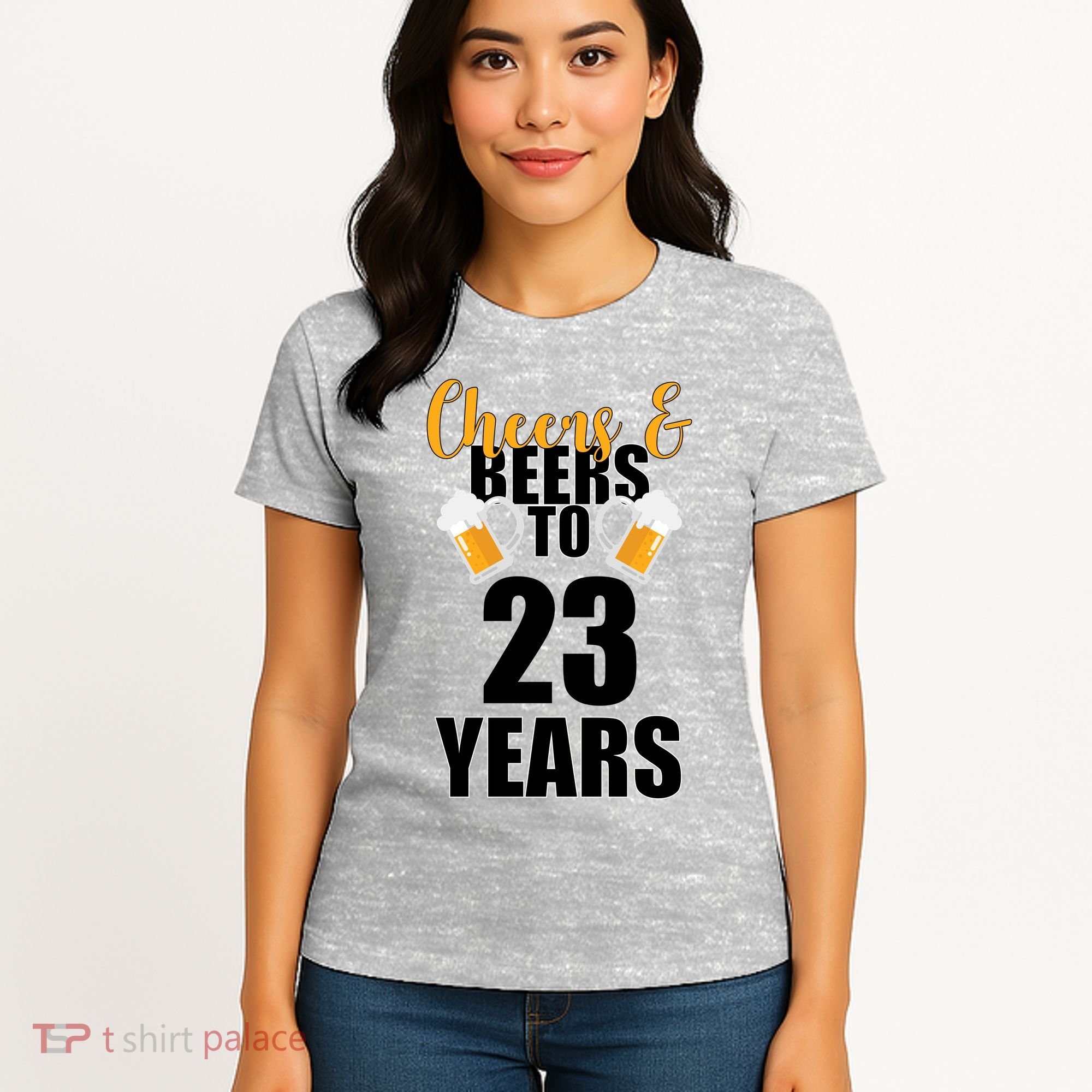 Personalize Cheers & Beers Custom Birthday Year Women's T-Shirt