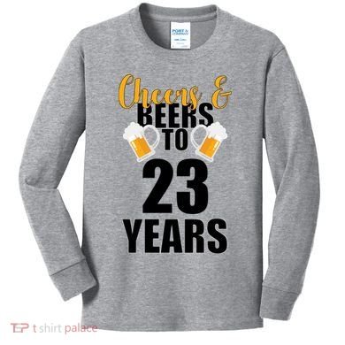 Personalize Cheers & Beers Custom Birthday Year Kids Long Sleeve Shirt